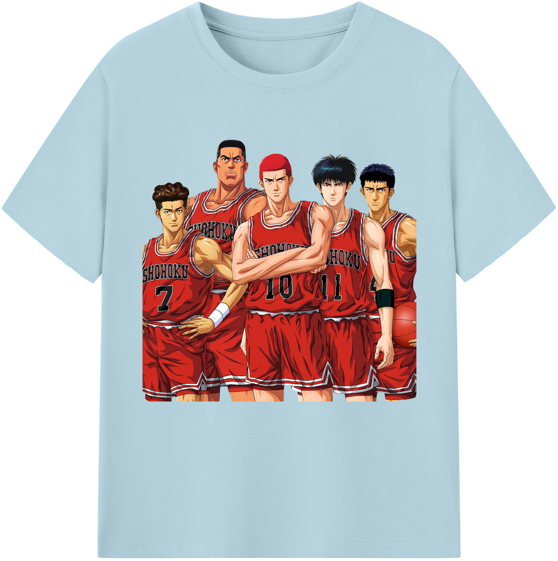 SLAM DUNK／スラムダンク 綿100％半袖Tシャツ（フロントプリント）